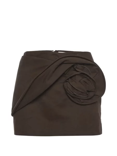 Fusta mini Magda Butrym cu model floral cu aplicații maro