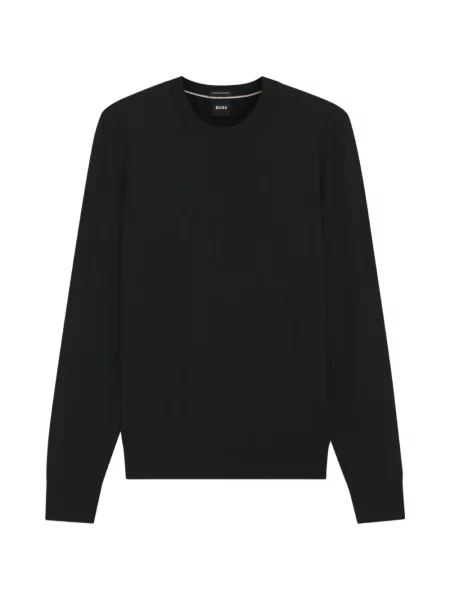 Pulover Boss cu broderie de lână negru
