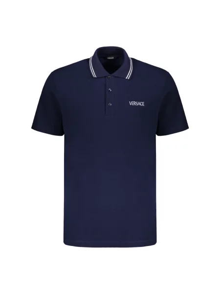 Koszulka polo Versace z logo niebieska