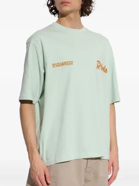 Tricou Dsquared2 cu broderie verde