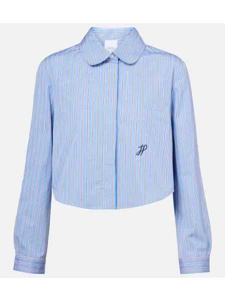Cropp cămașă Patou cu dungi din poplin albastru