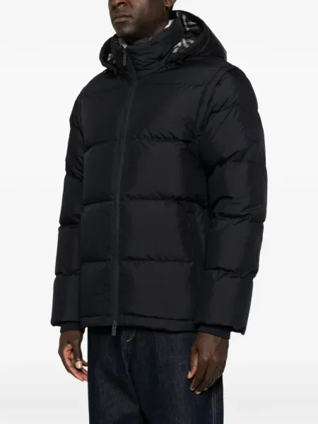 Geacă cu puf Burberry cu glugă negru
