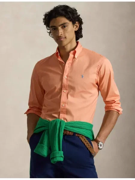 POLO RALPH LAUREN Cămașă | Custom fit | feather weight twill portocaliu