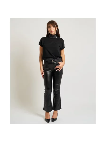 Gaudi spodnie dzwony high waist czarny