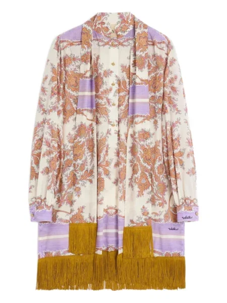 Sukienka mini Valentino Garavani z nadrukiem z wzorem paisley garniturowa biała