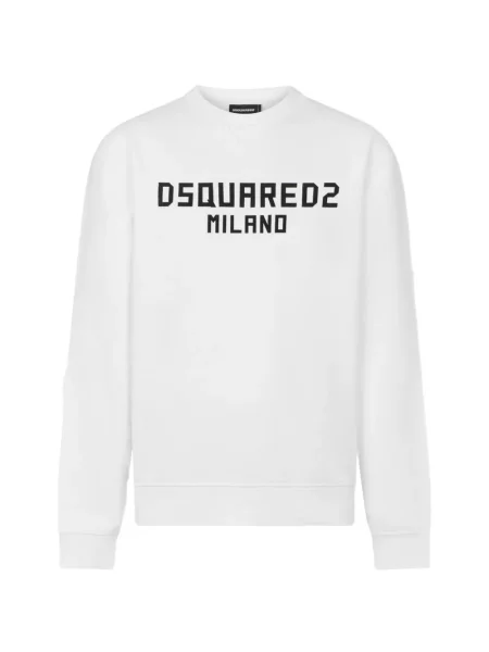 Hanorac crewneck Dsquared2 alb