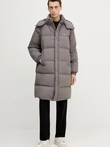 Пухено яке Armani Exchange зимен модел сиво