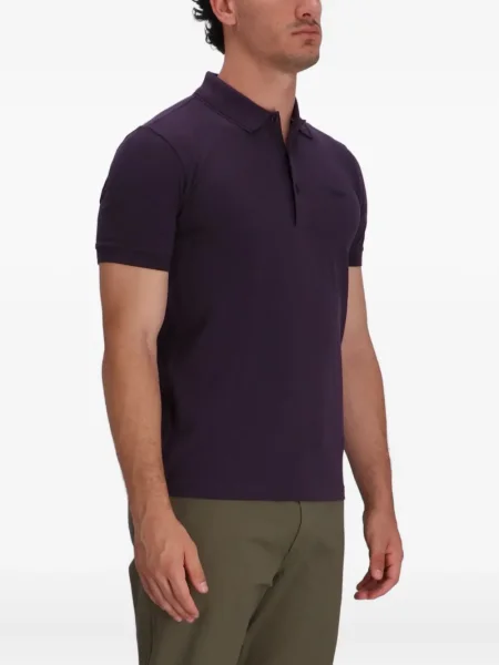 Tricou polo Boss cu broderie violet