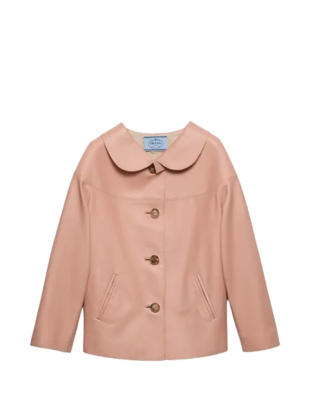 Kurtka skórzana Prada pomarańczowa