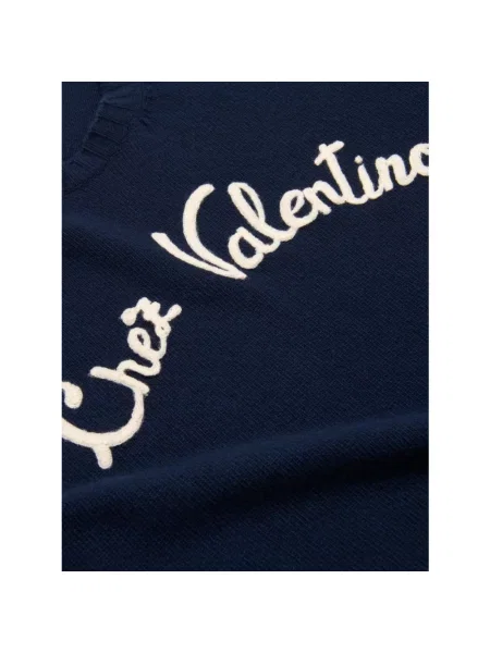 Lniany sweter Valentino niebieski