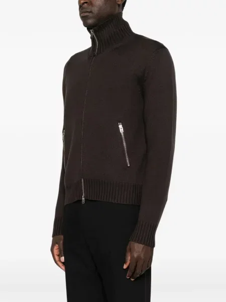 Cardigan Tom Ford din piele maro