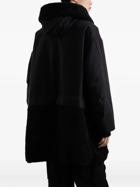 Geacă parka Dolce & Gabbana din fleece cu glugă negru