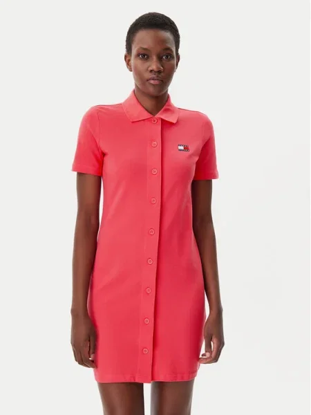 Tommy Jeans Rochie de zi Badge roz