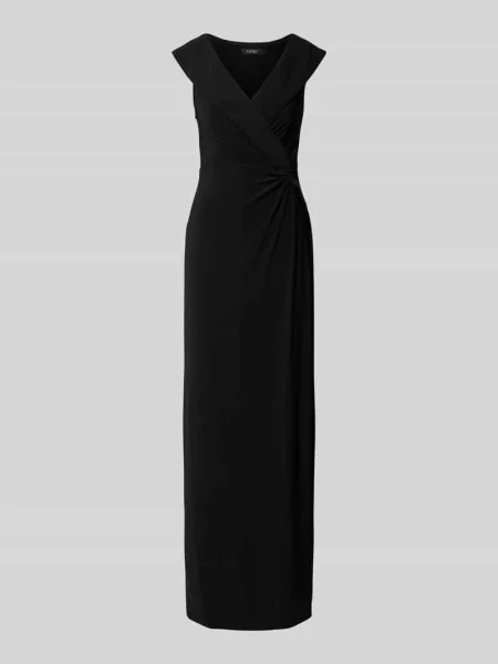 Sukienka wieczorowa z rozcięciem na nodze model ‘LEONIDAS’ Ralph Lauren czarna