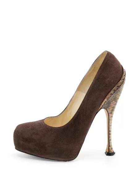 Pantofi cu toc Brian Atwood din piele de căprioară cu platformă maro