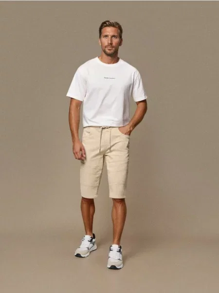 Sinsay Džínové kraťasy jogger béžová