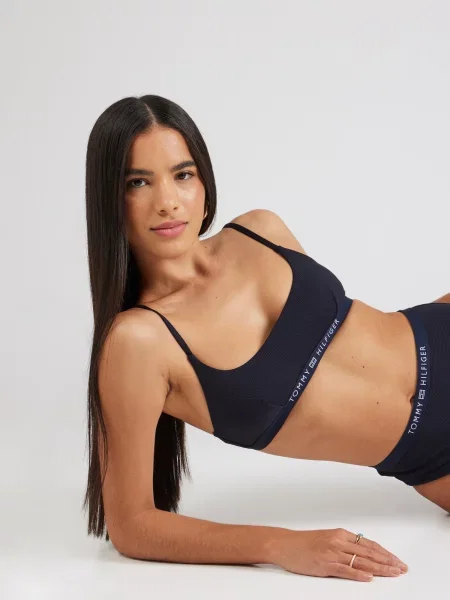 Tommy Hilfiger Bikini partea de sus Bleumarin alb