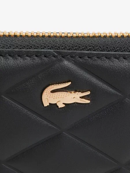 Кожаный кошелек Lacoste черный