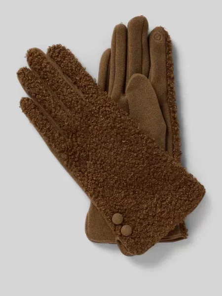 Rękawiczki o kroju regular fit z obszyciem ze sztucznego futra Eem