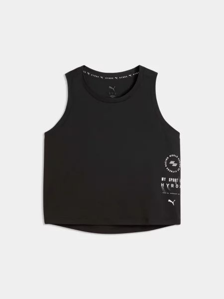 Спортивна майка PUMA W Hyrox Cloudthermo Croptank комбінований верх чорний
