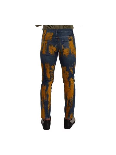 Skinny jeansy skinny Dolce And Gabbana ze stretchu niebieskie