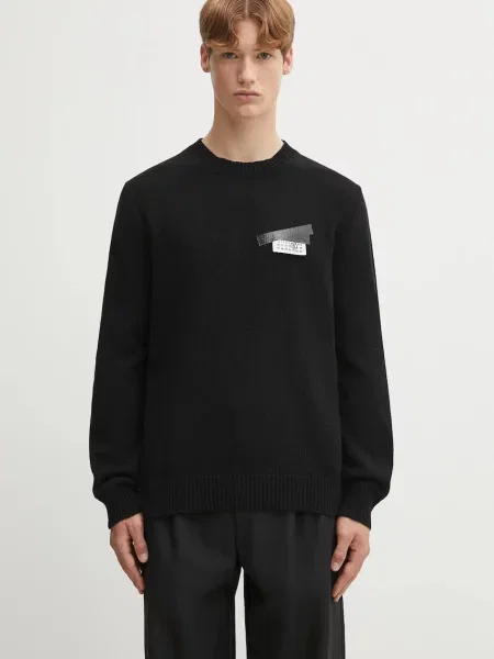 Maison Margiela pulover de lână negru