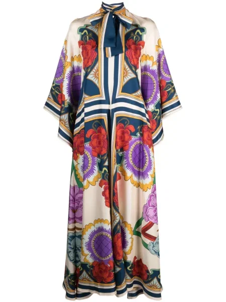 Rochie maxi La Doublej cu model floral cu imagine de costum