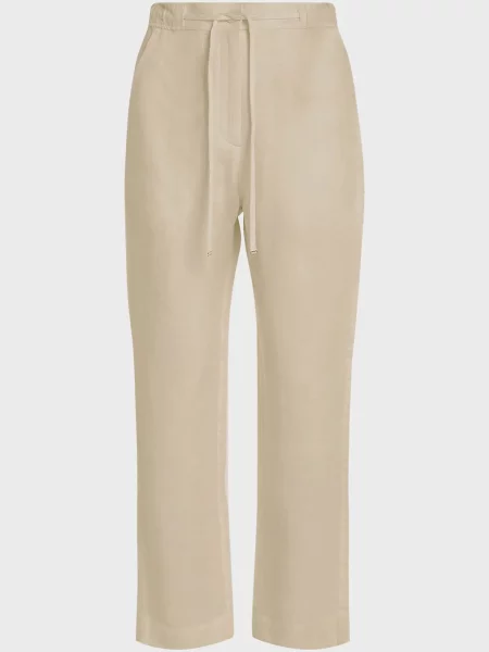 Лляні штани Tommy Hilfiger бежеві