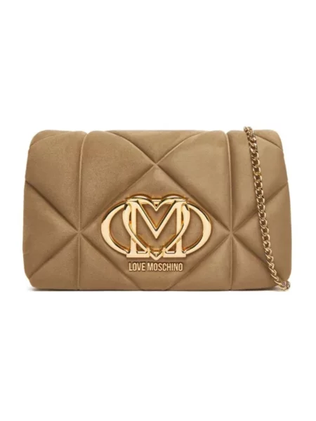 Torebka crossbody Love Moschino skórzana beżowa