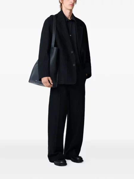 Pantaloni Studio Nicholson cu dungi negru