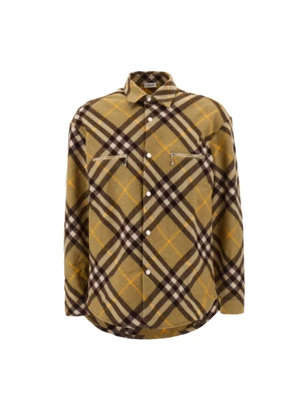 Kurtka koszulowa Burberry wełniana brązowa