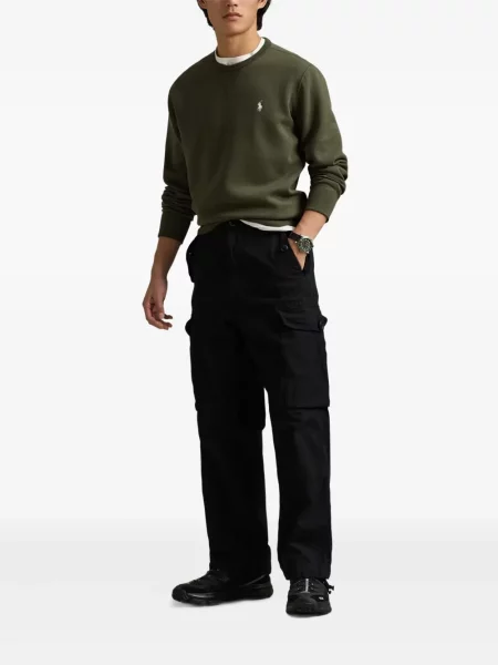 Prugasta majica Polo Ralph Lauren s printom s okruglim izrezom zelena