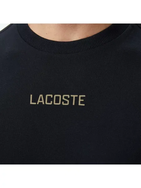 Lacoste T-Shirt Z Okrągłym Dekoltem Z Nadrukiem Loose Fit czarny