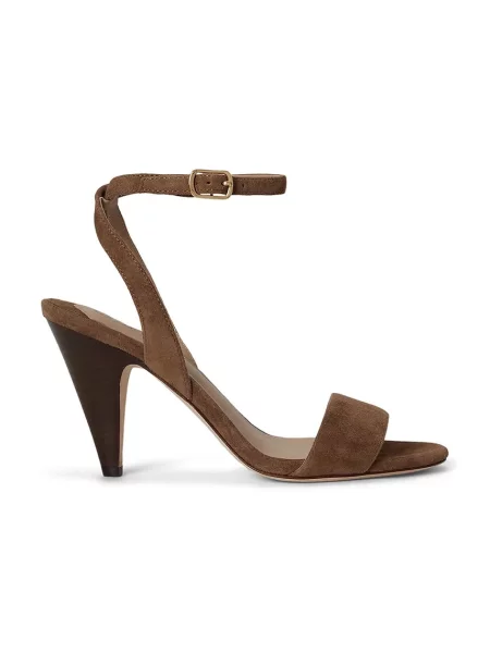 Lauren Ralph Lauren sandale cu înalt din piele Gracy maro