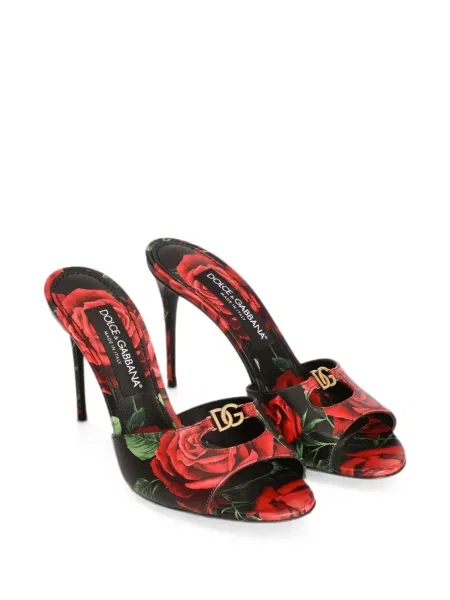 Papuci tip mules Dolce & Gabbana cu imagine negru