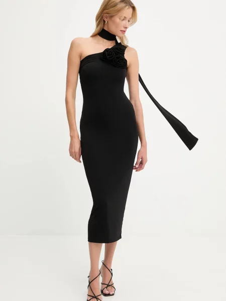 Haljina Answear.LAB midi ravna crna