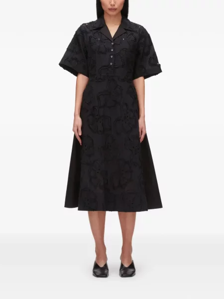 Gulerat rochie midi 3.1 Phillip Lim cu model floral negru