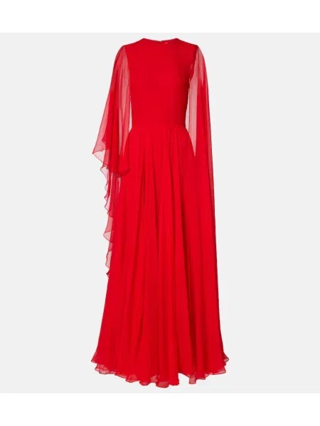 Rochie Givenchy de mătase drapată roșu