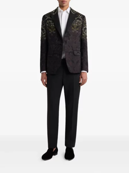 Cămașă Etro cu model paisley din jacard lungă alb