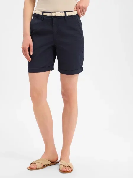 Bermudy o kroju regular fit z mieszanki bawełny S.oliver Red Label niebieskie