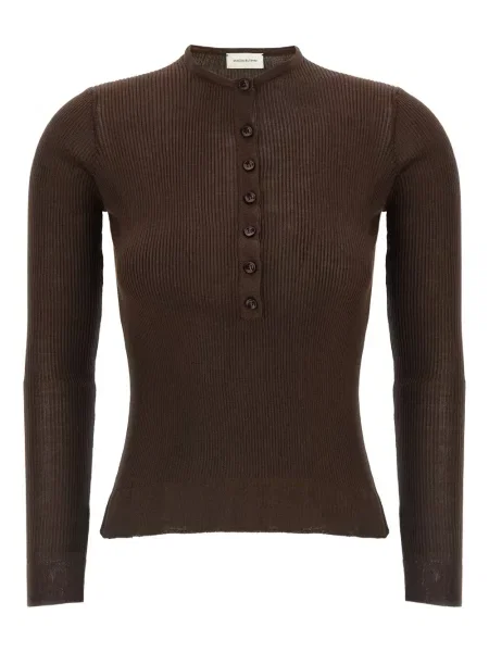 Pulover Magda Butrym de mătase maro