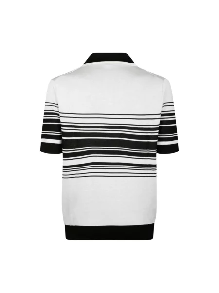 Polo Dolce And Gabbana żakardowe w paski białe