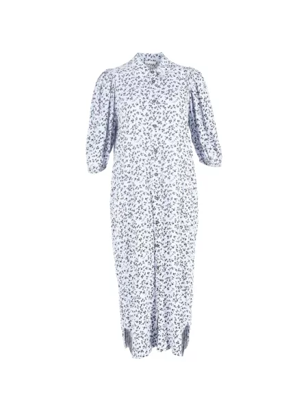 Sukienka koszulowa Ganni z nadrukiem garniturowa niebieska
