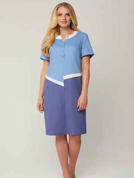 Лляна Сукня міді All Posa блакитний