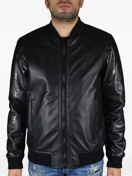 Geanta de piele Philipp Plein negru