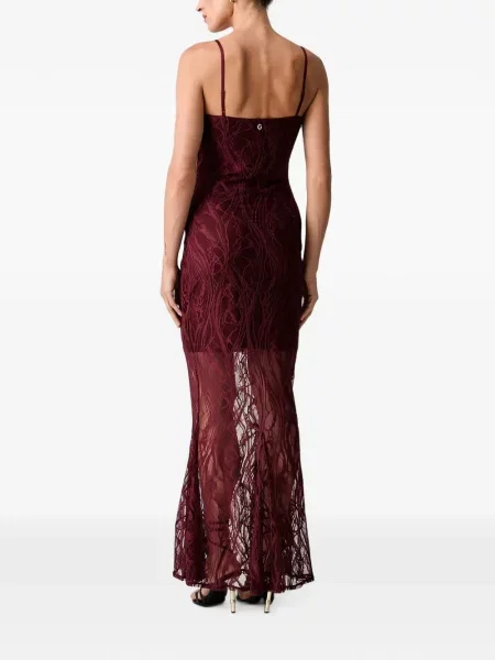 Rochie Guess din dantelă cu bretele roșu
