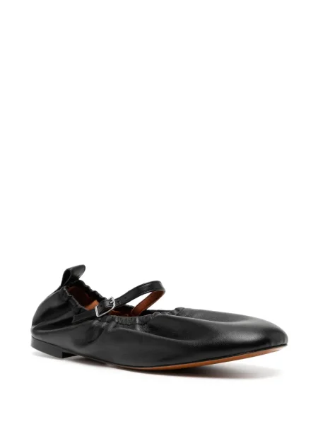 Balerini Maison Kitsune din piele fără toc negru
