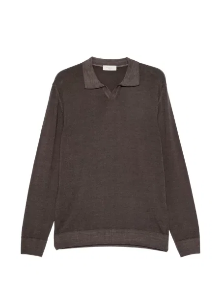 Gulerat pulover Piacenza Cashmere din cașmir maro