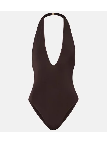 Body Zimmermann cu gât halter cu spatele deschis maro