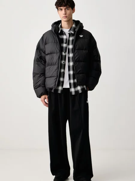 Adidas Originals krátka bunda pánska Hooded Regen sivá